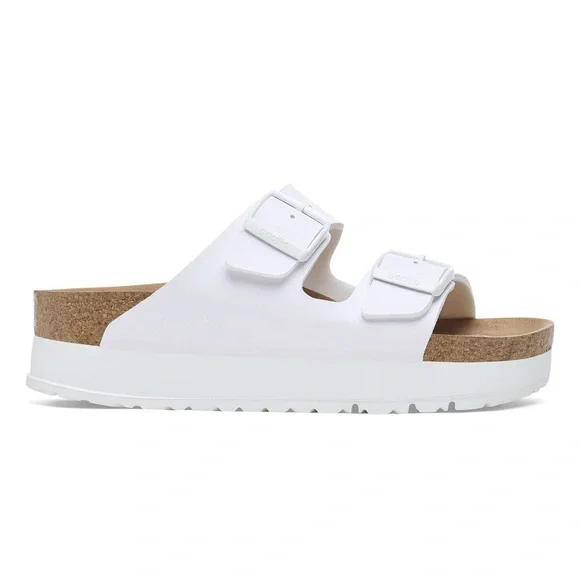 Birkenstock Arizona Papillio Flex Platform Sandal Slide White SZ US 10 EU 41 NEW - Picture 3 of 13
